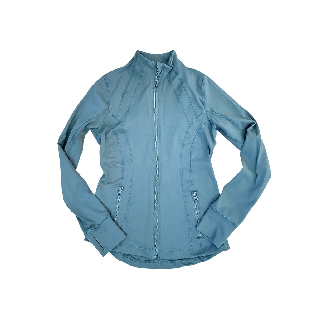 90 Degree by Reflex Womens Teal Full Zip Active Jacket Thumbholes Small